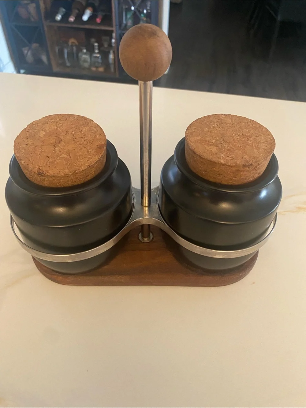 IKEA Black Kitchen Canister Set with Cork Lids